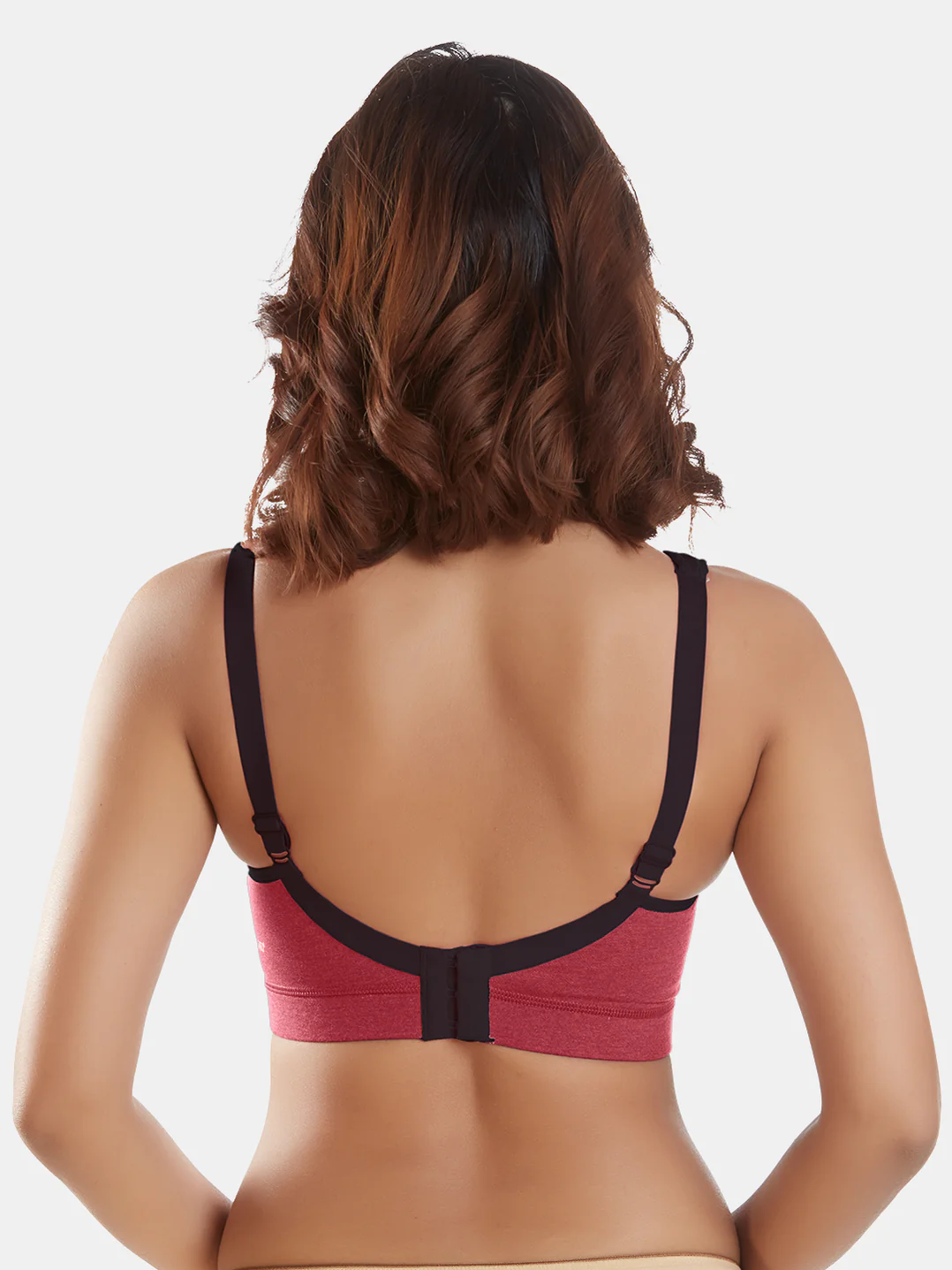Lightly Padded Wirefree Cotton-Polyester Full-Coverage Sports Bra with Adjustable Straps – Supremo - Image 2