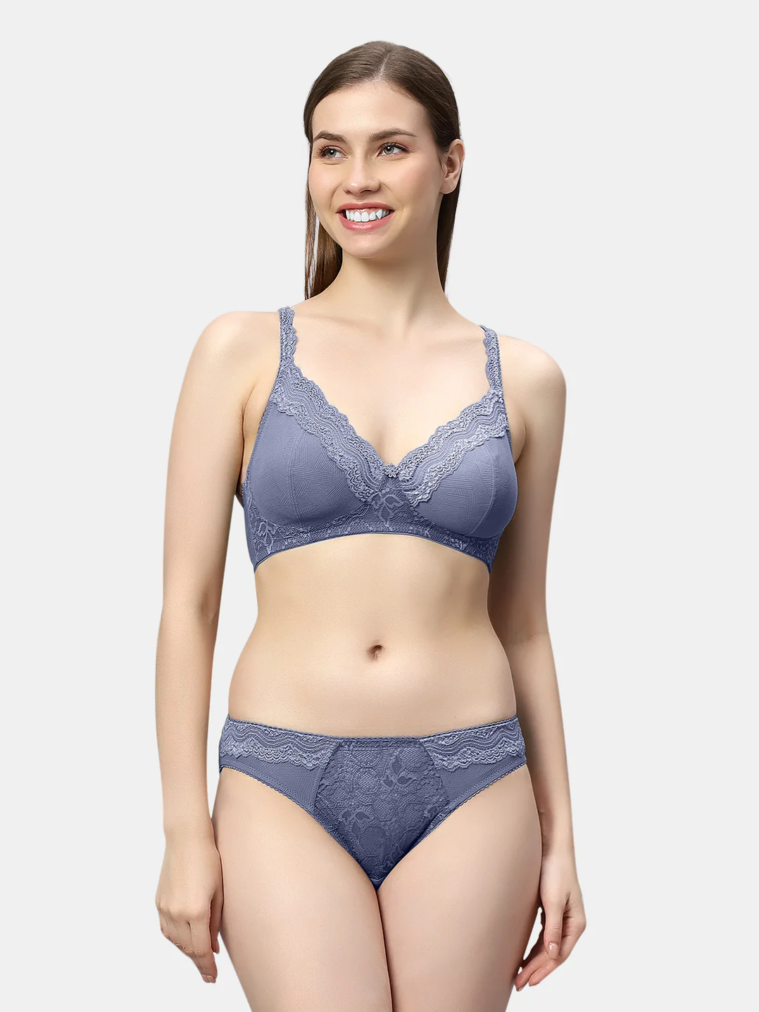 Carter Bridal Lingerie Set for Women | Lace Design | Non-Padded | Medium Coverage | Adjustable Straps - Image 3