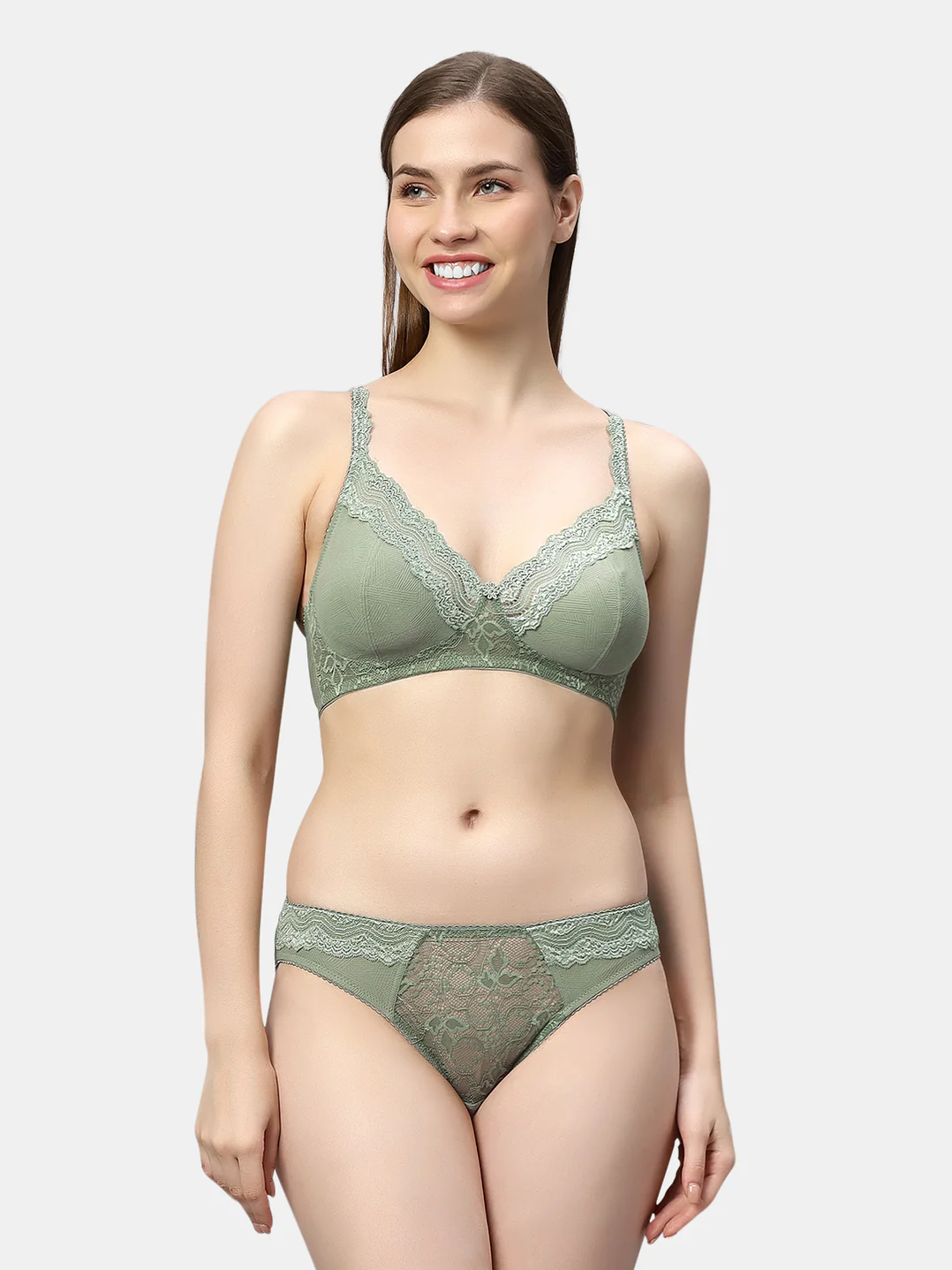 Carter Bridal Lingerie Set for Women | Lace Design | Non-Padded | Medium Coverage | Adjustable Straps - Image 8